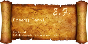 Ecsedy Fanni névjegykártya