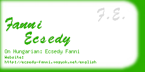 fanni ecsedy business card